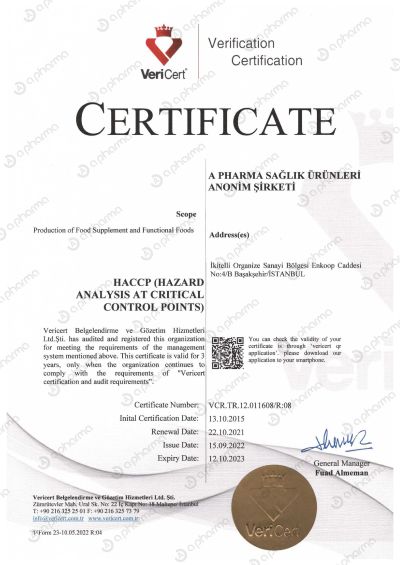 Certificate HACCP