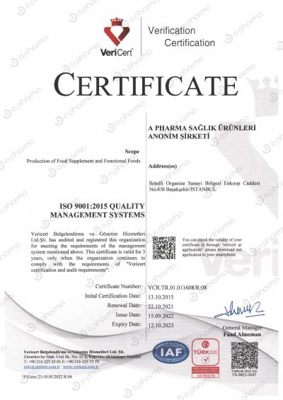 Certificate ISO9001